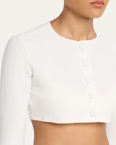 Lisa Marie Fernandez Crepe Cropped Cardigan | Thumbnail 5 Lisa Marie Fernandez Crepe Cropped Cardigan | Thumbnail 5