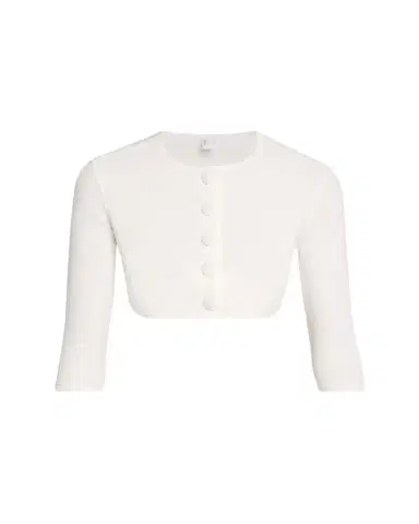 Lisa Marie Fernandez Crepe Cropped Cardigan | Thumbnail 1 Lisa Marie Fernandez Crepe Cropped Cardigan | Thumbnail 1