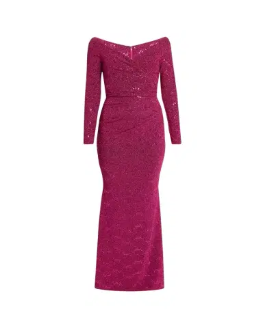 Talbot Runhof Sequined Off-Shoulder Long-Sleeve Gown | Thumbnail 1 Talbot Runhof Sequined Off-Shoulder Long-Sleeve Gown | Thumbnail 1