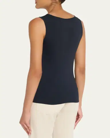 MAJESTIC FILATURES Bateau-Neck Stretch Jersey Tank Top | Thumbnail 3 MAJESTIC FILATURES Bateau-Neck Stretch Jersey Tank Top | Thumbnail 3