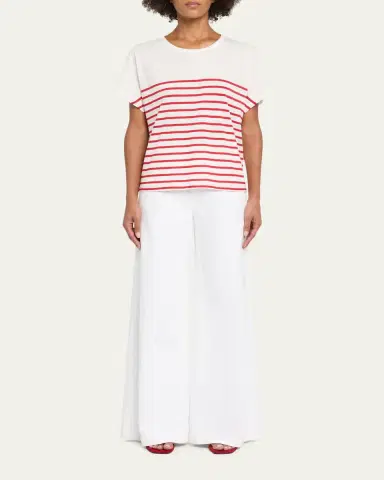 MAJESTIC FILATURES Striped Organic Cotton Crewneck Top | Thumbnail 2 MAJESTIC FILATURES Striped Organic Cotton Crewneck Top | Thumbnail 2