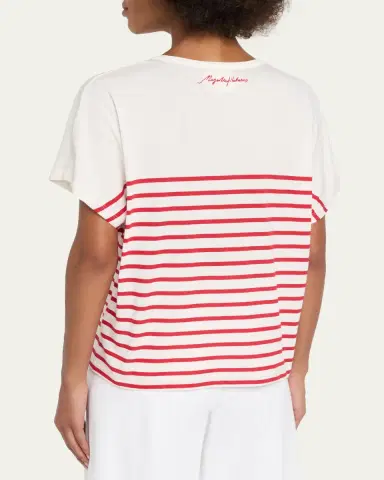 MAJESTIC FILATURES Striped Organic Cotton Crewneck Top | Thumbnail 3 MAJESTIC FILATURES Striped Organic Cotton Crewneck Top | Thumbnail 3