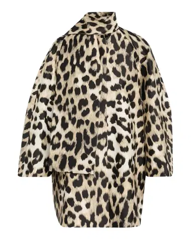 Givenchy Leopard Jacquard Short Cocoon Coat With Scarf | Thumbnail 1 Givenchy Leopard Jacquard Short Cocoon Coat With Scarf | Thumbnail 1