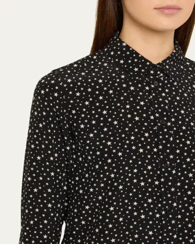 Nili Lotan Spotted Silk Button-Down Blouse | Thumbnail 5 Nili Lotan Spotted Silk Button-Down Blouse | Thumbnail 5
