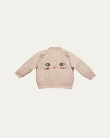 Konges Slojd Girl's Juno Kitty Bomber Jacket, Size 9M-8 | Thumbnail 2 Konges Slojd Girl's Juno Kitty Bomber Jacket, Size 9M-8 | Thumbnail 2