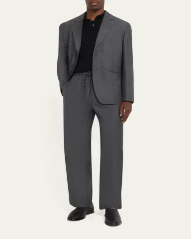 Officine Generale Men's Nilson Soft Wool Elastic Drawstring Pants | Thumbnail 2 Officine Generale Men's Nilson Soft Wool Elastic Drawstring Pants | Thumbnail 2