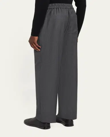Officine Generale Men's Nilson Soft Wool Elastic Drawstring Pants | Thumbnail 3 Officine Generale Men's Nilson Soft Wool Elastic Drawstring Pants | Thumbnail 3