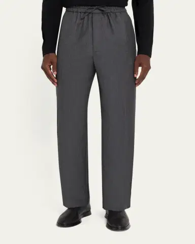 Officine Generale Men's Nilson Soft Wool Elastic Drawstring Pants | Thumbnail 4 Officine Generale Men's Nilson Soft Wool Elastic Drawstring Pants | Thumbnail 4