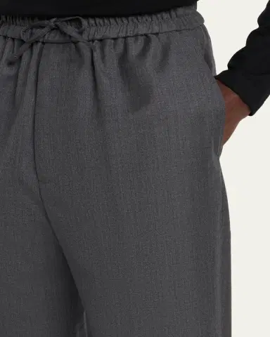 Officine Generale Men's Nilson Soft Wool Elastic Drawstring Pants | Thumbnail 5 Officine Generale Men's Nilson Soft Wool Elastic Drawstring Pants | Thumbnail 5