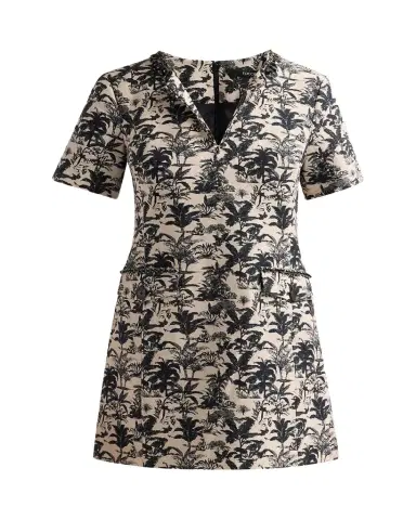 Toccin Blythe Embellished Palm Jacquard Mini Shift Dress | Thumbnail 1 Toccin Blythe Embellished Palm Jacquard Mini Shift Dress | Thumbnail 1