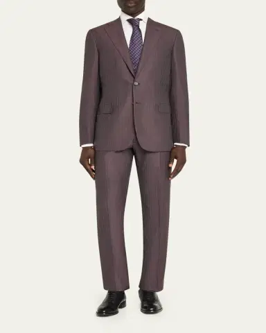 Brioni Men's Wool Herringbone Single-Breasted Suit | Thumbnail 2 Brioni Men's Wool Herringbone Single-Breasted Suit | Thumbnail 2