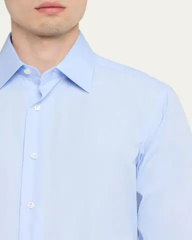 Brioni Men's Solid Cotton French-Cuff Sport Shirt | Thumbnail 5 Brioni Men's Solid Cotton French-Cuff Sport Shirt | Thumbnail 5