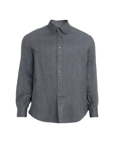 Brunello Cucinelli Men's Flannel Chevron Button-Down Shirt | Thumbnail 1 Brunello Cucinelli Men's Flannel Chevron Button-Down Shirt | Thumbnail 1