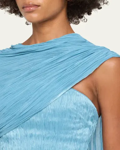 Marmar Halim Roseya Pleated Satin Draped Cape Gown | Thumbnail 5 Marmar Halim Roseya Pleated Satin Draped Cape Gown | Thumbnail 5