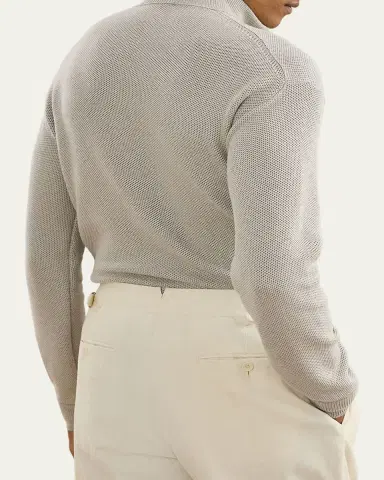 Ralph Lauren Purple Label Men's Wool Texture-Knit Half-Zip Sweater | Thumbnail 2 Ralph Lauren Purple Label Men's Wool Texture-Knit Half-Zip Sweater | Thumbnail 2