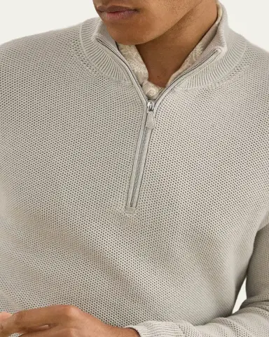 Ralph Lauren Purple Label Men's Wool Texture-Knit Half-Zip Sweater | Thumbnail 3 Ralph Lauren Purple Label Men's Wool Texture-Knit Half-Zip Sweater | Thumbnail 3