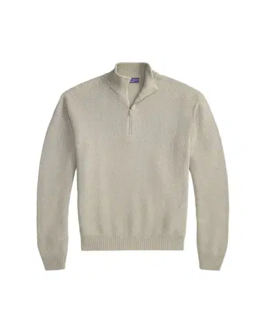 Ralph Lauren Purple Label Men's Wool Texture-Knit Half-Zip Sweater | Thumbnail 1 Ralph Lauren Purple Label Men's Wool Texture-Knit Half-Zip Sweater | Thumbnail 1