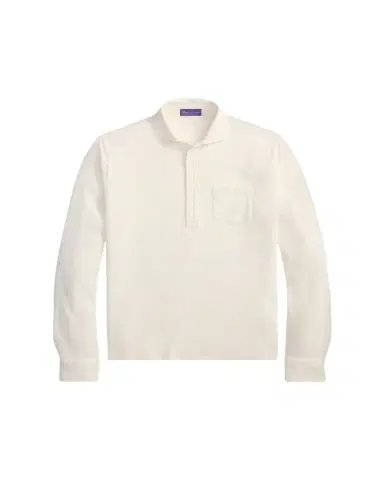 Ralph Lauren Purple Label Men's Garment Washed Long-Sleeve Polo Shirt | Thumbnail 1 Ralph Lauren Purple Label Men's Garment Washed Long-Sleeve Polo Shirt | Thumbnail 1