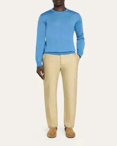 Cesare Attolini Men's Solid Cashmere Crewneck Sweater | Thumbnail 2 Cesare Attolini Men's Solid Cashmere Crewneck Sweater | Thumbnail 2