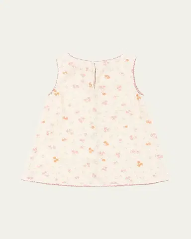 Konges Slojd Girl's Elin Sleeveless Floral Picot-Trim Dress, Size 18M-10 | Thumbnail 2 Konges Slojd Girl's Elin Sleeveless Floral Picot-Trim Dress, Size 18M-10 | Thumbnail 2