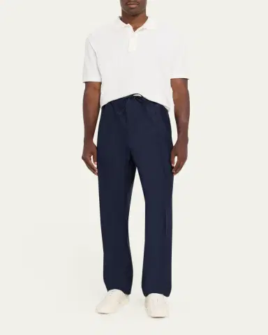 Bottega Veneta Men's Washed Cotton and Silk Relaxed Drawstring Pants | Thumbnail 2 Bottega Veneta Men's Washed Cotton and Silk Relaxed Drawstring Pants | Thumbnail 2