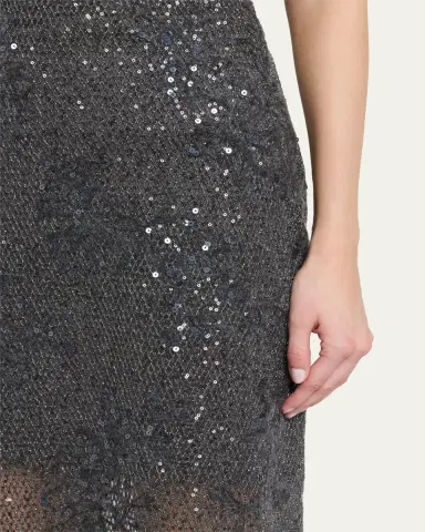 Brunello Cucinelli Lace Glow Embroidered Midi Skirt | Thumbnail 5 Brunello Cucinelli Lace Glow Embroidered Midi Skirt | Thumbnail 5