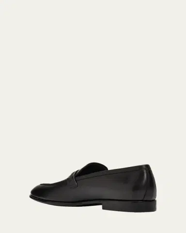 Ferragamo Men's Terence Calfskin Gancini Saddle-Strap Loafers | Thumbnail 2 Ferragamo Men's Terence Calfskin Gancini Saddle-Strap Loafers | Thumbnail 2