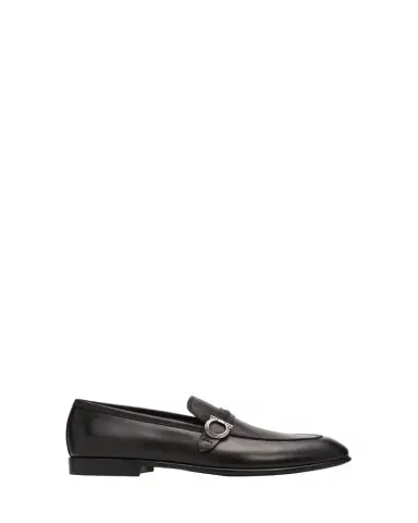 Ferragamo Men's Terence Calfskin Gancini Saddle-Strap Loafers | Thumbnail 1 Ferragamo Men's Terence Calfskin Gancini Saddle-Strap Loafers | Thumbnail 1