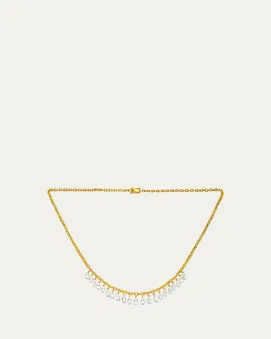 DARIUS 18K Yellow Gold Briolette Diamond Veil Chain Necklace, 18"L | Thumbnail 2 DARIUS 18K Yellow Gold Briolette Diamond Veil Chain Necklace, 18"L | Thumbnail 2