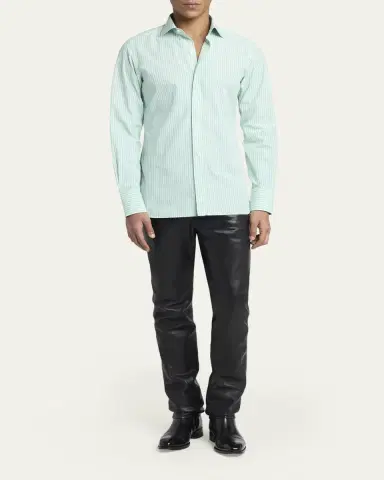 Tom Ford Men's Cotton Pinstripe Slim-Fit Dress Shirt | Thumbnail 2 Tom Ford Men's Cotton Pinstripe Slim-Fit Dress Shirt | Thumbnail 2