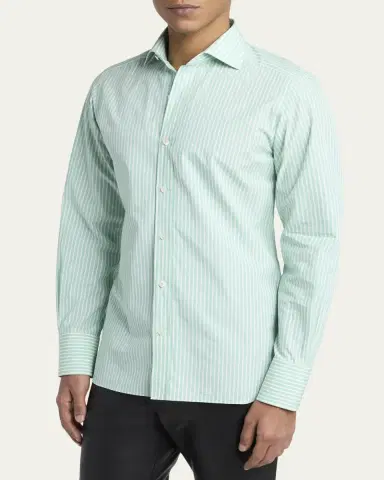 Tom Ford Men's Cotton Pinstripe Slim-Fit Dress Shirt | Thumbnail 4 Tom Ford Men's Cotton Pinstripe Slim-Fit Dress Shirt | Thumbnail 4