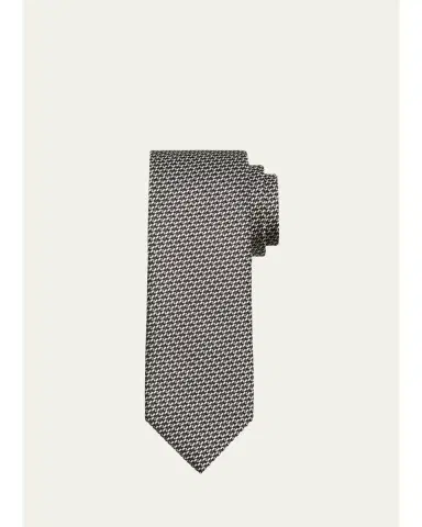 Tom Ford Men's Linen Jacquard Tie | Thumbnail 4 Tom Ford Men's Linen Jacquard Tie | Thumbnail 4