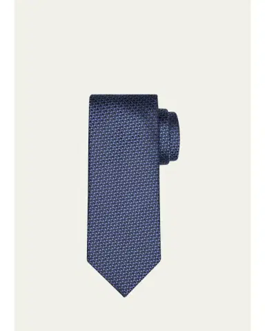 Tom Ford Men's Linen Jacquard Tie | Thumbnail 5 Tom Ford Men's Linen Jacquard Tie | Thumbnail 5