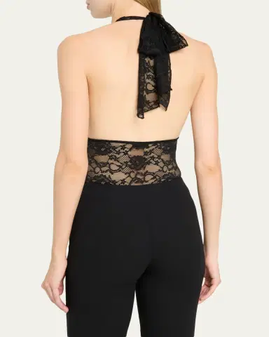 Alice + Olivia Lina Plunging V Lace Bodysuit | Thumbnail 3 Alice + Olivia Lina Plunging V Lace Bodysuit | Thumbnail 3