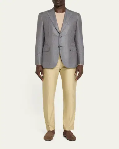 Brioni Men's Prince of Wales Single-Breasted Sport Coat | Thumbnail 2 Brioni Men's Prince of Wales Single-Breasted Sport Coat | Thumbnail 2