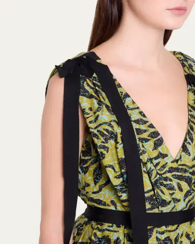 Ulla Johnson Karina Sleeveless Floral Cotton Bow Midi Dress | Thumbnail 5 Ulla Johnson Karina Sleeveless Floral Cotton Bow Midi Dress | Thumbnail 5