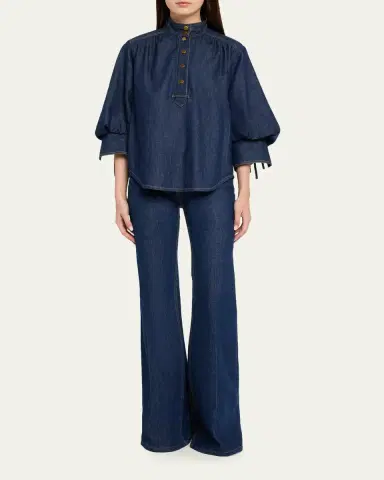 Zimmermann Denim Billow Shirt | Thumbnail 2 Zimmermann Denim Billow Shirt | Thumbnail 2