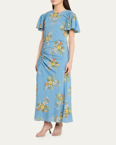 Veronica Beard Huntleigh Floral Midi Dress | Thumbnail 4 Veronica Beard Huntleigh Floral Midi Dress | Thumbnail 4