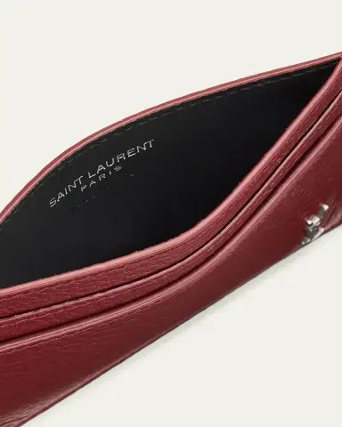 Saint Laurent Men's Cassandre Leather Card Holder | Thumbnail 3 Saint Laurent Men's Cassandre Leather Card Holder | Thumbnail 3