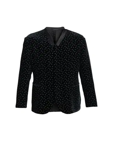 Giorgio Armani Men's Stamped Silk-Blend Velvet Blazer | Thumbnail 1 Giorgio Armani Men's Stamped Silk-Blend Velvet Blazer | Thumbnail 1