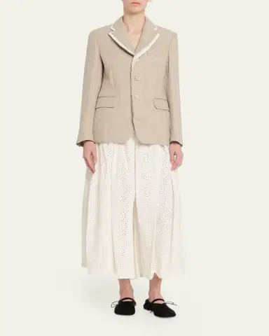 Comme des Garçons Eyelet-Embroidered Cotton Midi Skirt | Thumbnail 2 Comme des Garçons Eyelet-Embroidered Cotton Midi Skirt | Thumbnail 2