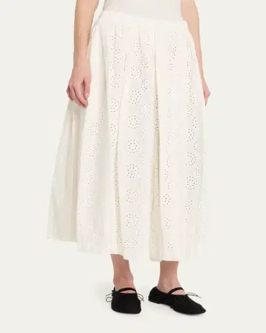 Comme des Garçons Eyelet-Embroidered Cotton Midi Skirt | Thumbnail 4 Comme des Garçons Eyelet-Embroidered Cotton Midi Skirt | Thumbnail 4