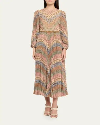 Zimmermann Sunray Long-Sleeve Midi Dress | Thumbnail 2 Zimmermann Sunray Long-Sleeve Midi Dress | Thumbnail 2
