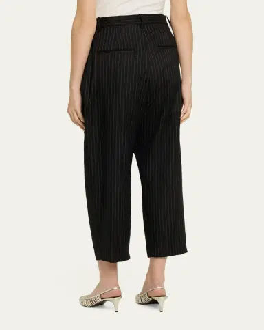 Isabel Marant Janice Pinstripe Double-Pleated Barrel-Leg Ankle Trousers | Thumbnail 3 Isabel Marant Janice Pinstripe Double-Pleated Barrel-Leg Ankle Trousers | Thumbnail 3