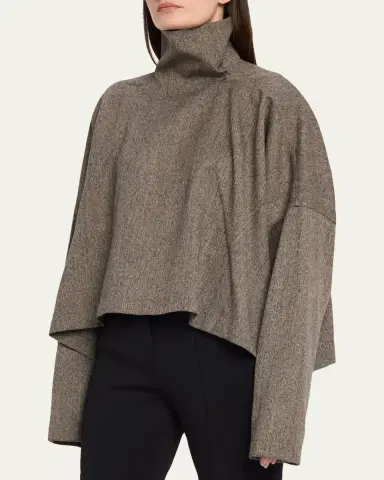 Rick Owens Jumbo Tabard Melange Wool Crop Top | Thumbnail 4 Rick Owens Jumbo Tabard Melange Wool Crop Top | Thumbnail 4