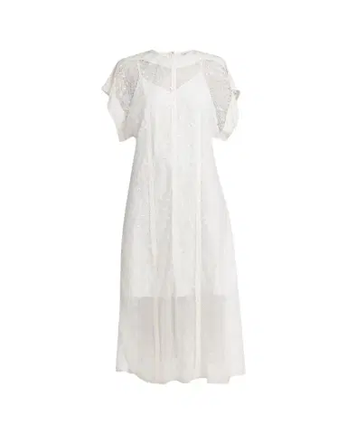 Bottega Veneta Sheer Floral Lace Short-Sleeve Midi Dress | Thumbnail 1 Bottega Veneta Sheer Floral Lace Short-Sleeve Midi Dress | Thumbnail 1