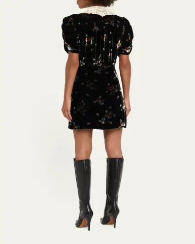 Sea Leda Floral Burnout Velvet Mini Dress | Thumbnail 3 Sea Leda Floral Burnout Velvet Mini Dress | Thumbnail 3