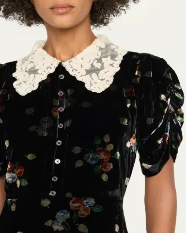 Sea Leda Floral Burnout Velvet Mini Dress | Thumbnail 5 Sea Leda Floral Burnout Velvet Mini Dress | Thumbnail 5