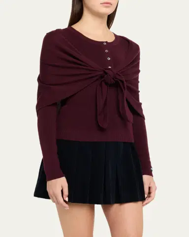 Sea Jane Henley Sweater with Scarf | Thumbnail 4 Sea Jane Henley Sweater with Scarf | Thumbnail 4