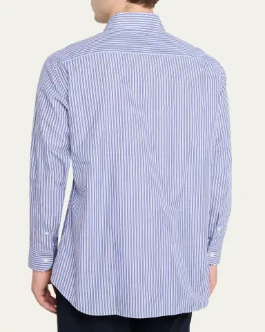 Brioni Men's Pinstripe Cotton Sport Shirt | Thumbnail 3 Brioni Men's Pinstripe Cotton Sport Shirt | Thumbnail 3